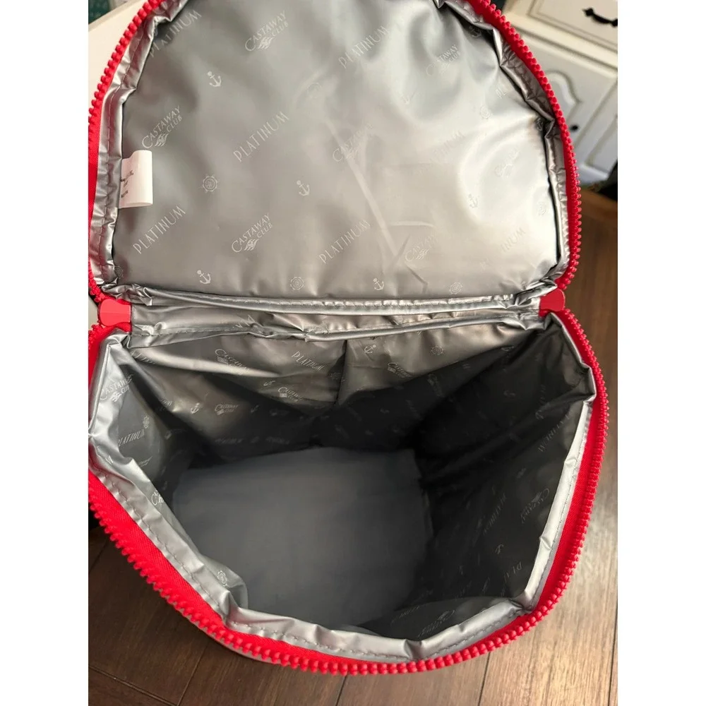 Disney Cruise Line Castaway Club Platinum Backpack Cooler Mickey Mouse Gray Red